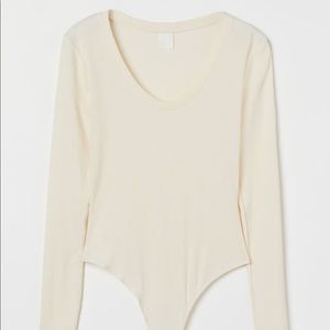 H&M White Long Sleeve Body Suit
